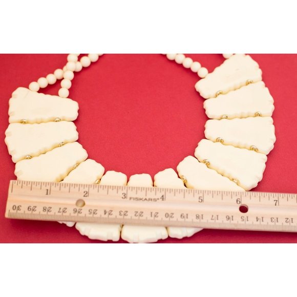 Victorian Style Gold Tone Strand Bib Necklace 16 Inches F19 - Picture 4 of 4